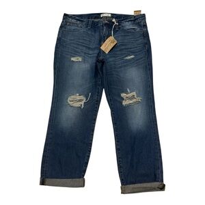 Madewell Blue Relaxed Jeans with Distressed Details